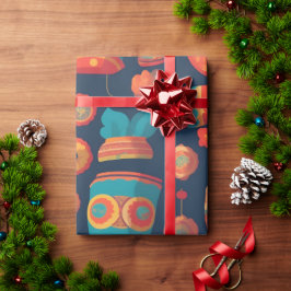 Gorgon Retro Kleurrijk Gepersonaliseerd Patroon Cadeaupapier