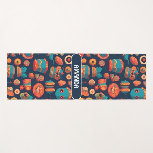 Gorgon Retro Kleurrijk Gepersonaliseerd Patroon Yogamat (Voorkant (horizontaal))
