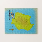 Gorgona Italië kaart reisposter. Legpuzzel (Horizontaal)