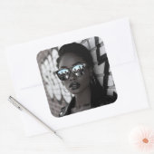 Gorgous Woman in City with Sunglasses Vierkante Sticker (Envelop)