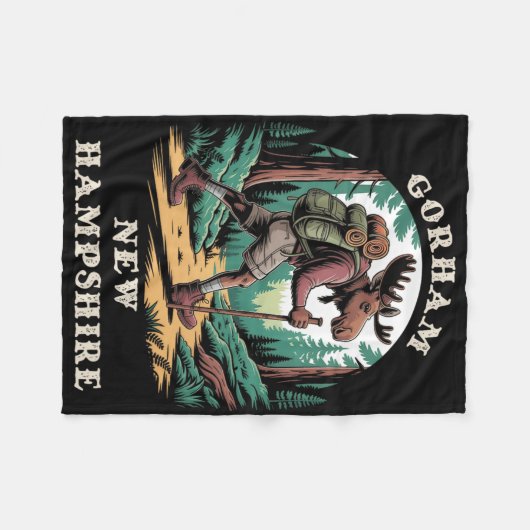 Gorham New Hampshire Nh Mountains Hiking Trail Moo Fleece Deken (Voorkant (Horizontaal))