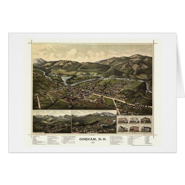 Gorham, NH Panoramic Map - 1888 (Voorkant Horizontaal)