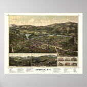 Gorham, NH Panoramic Map - 1888 Poster (Voorkant)