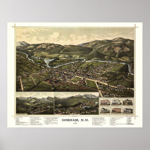 Gorham, NH Panoramic Map - 1888 Poster