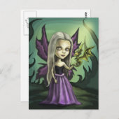 Gorhic Fairy en Baby Dragon Briefkaart (Voorkant / Achterkant)