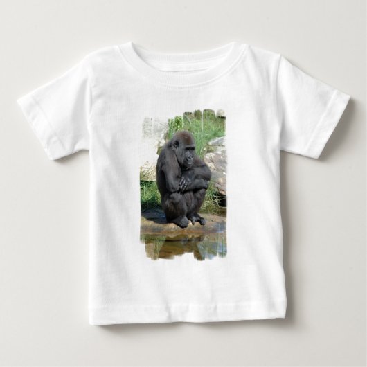 Gorila Sitting Baby T-Shirt (Voorkant)