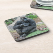 Gorilla aan de zoo harde onderzetters (Linkerzijde)