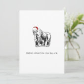 Gorilla Aap Grappige Uitspraak Sinterklaas Kerstmi Feestdagenkaart (Staand voorkant)