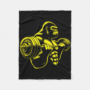 Gorilla Aap Gym Gewichtheffen Bodybuilding Workout Fleece Deken