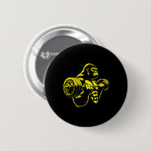 Gorilla Aap Gym Gewichtheffen Krachttraining Worko Ronde Button 5,7 Cm (Voorkant /achterkant)