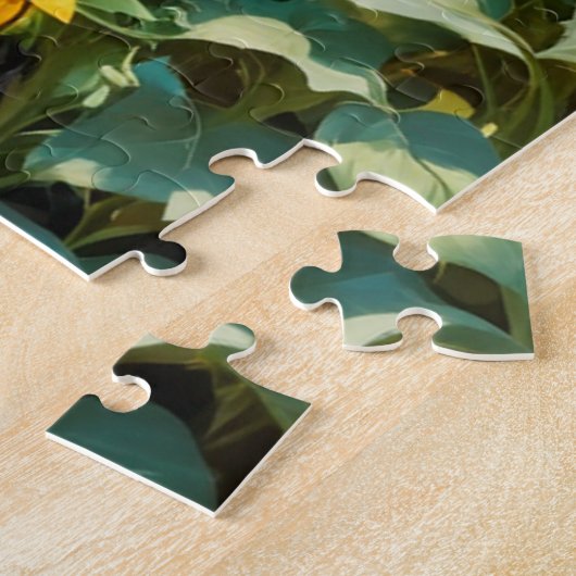 Gorilla aap in een veld van zonnebloem legpuzzel (Zijkant)