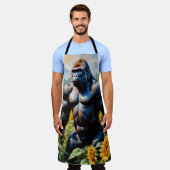 Gorilla aap in een veld van zonnebloem schort (Gedragen)