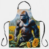 Gorilla aap in een veld van zonnebloem schort (Voorkant)