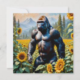 gorilla aap op het gebied van zonnebloem plein Bri