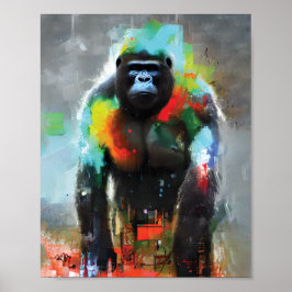 Gorilla Abstract Poster