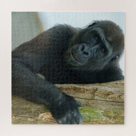 Gorilla achter de boom legpuzzel (Horizontaal)