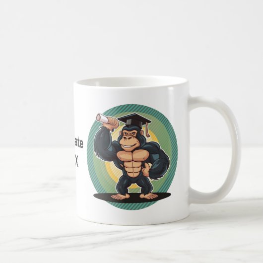 Gorilla Afstuderen gepersonaliseerd Koffiemok (Rechts)