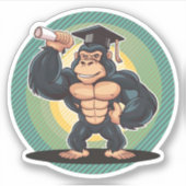 Gorilla-Afstuderen Sticker (Voorkant)