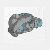 Gorilla als ambachtsman met moersleutel fleece deken (Voorkant (Horizontaal))