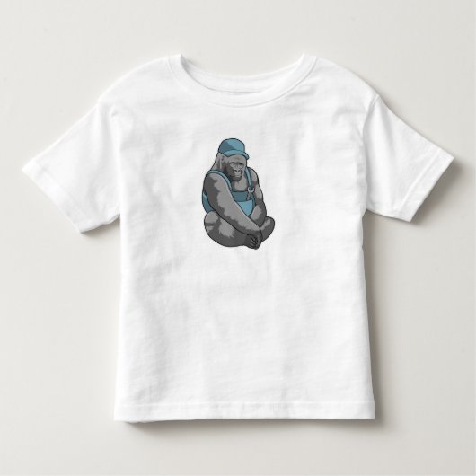 Gorilla als ambachtsman met moersleutel kinder shirts (Voorkant)