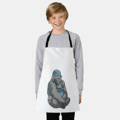 Gorilla als ambachtsman met moersleutel schort (Gedragen)