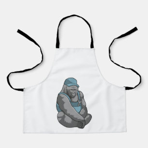 Gorilla als ambachtsman met moersleutel schort