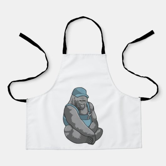 Gorilla als ambachtsman met moersleutel schort (Voorkant)
