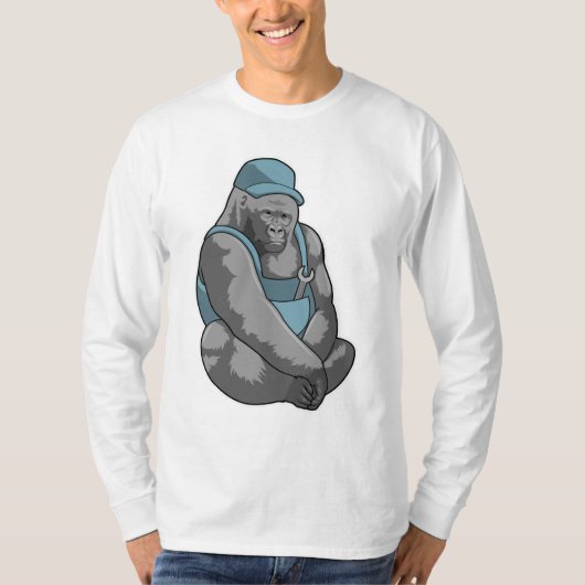Gorilla als ambachtsman met moersleutel t-shirt (Voorkant)