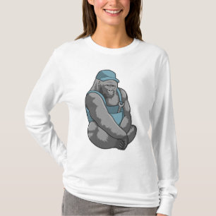 Gorilla als ambachtsman met moersleutel t-shirt