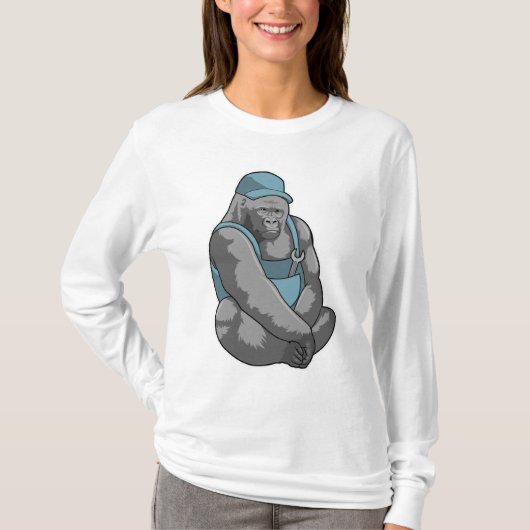 Gorilla als ambachtsman met moersleutel t-shirt (Voorkant)