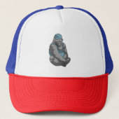 Gorilla als ambachtsman met moersleutel trucker pet (Voorkant)