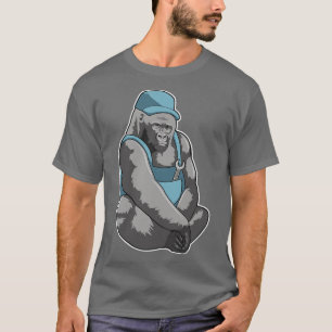 Gorilla als ambachtsman met sleutel t-shirt