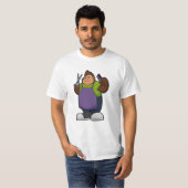 Gorilla als hairdresser met schaar en kam t-shirt (Voorkant volledig)