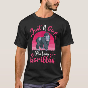  Gorilla Animal, gewoon een meisje dat van Gor hou T-shirt