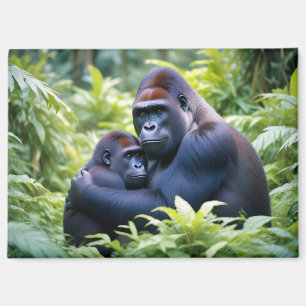 Gorilla Animal Natuur Wildlife Affection Caring Magneet