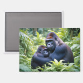Gorilla Animal Natuur Wildlife Affection Caring Magneet (Voorkant / Achterkant)