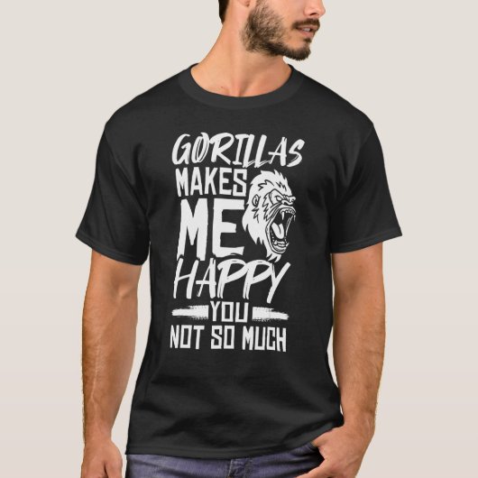 Gorilla Animal Quote Monkey Habitat Silverback Wes T-shirt (Voorkant)