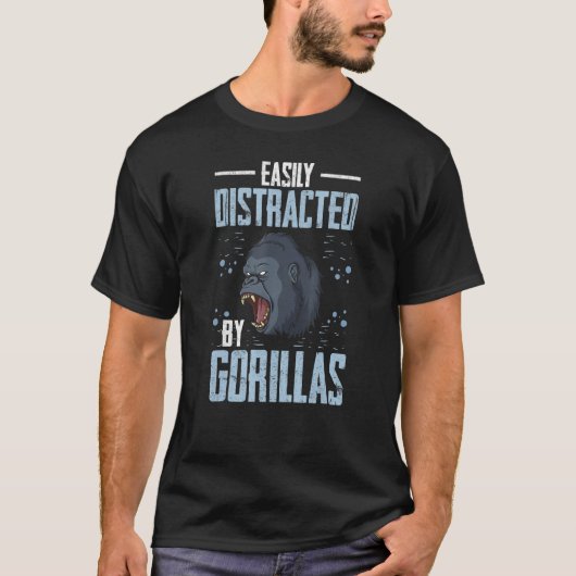 Gorilla Animal Quote Monkey Habitat Silverback Wes T-shirt (Voorkant)