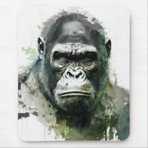 Gorilla Ape Dierlijke Schilderij Wildlife Forest Muismat