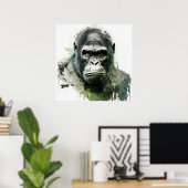 Gorilla Ape Dierlijke Schilderij Wildlife Forest Poster (Thuiskantoor)