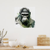 Gorilla Ape Dierlijke Schilderij Wildlife Forest Poster (Keuken)