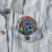 Gorilla Ape Familie Abstracte Dieren Wildlife Art Ronde Button 7,6 Cm (In situ)