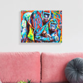 Gorilla Ape Familie Abstracte oerwouden Kunst Canvas Afdruk (Insitu (Woonkamer))
