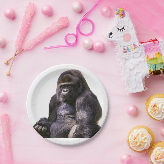 Gorilla Ape Monkey Papieren Bordje (Feest)