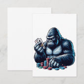 Gorilla Ape Speelkaarten Poker Gokken Casino Bedankkaart (Voorkant / Achterkant)