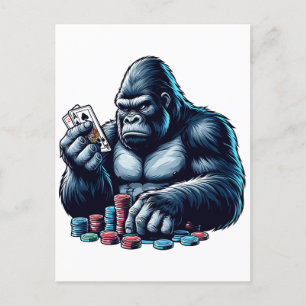 Gorilla Ape Speelkaarten Poker Gokken Casino Briefkaart