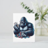 Gorilla Ape Speelkaarten Poker Gokken Casino Briefkaart (Staand voorkant)