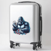 Gorilla Ape Speelkaarten Poker Gokken Casino Sticker (Koffer)