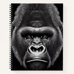 Gorilla Ape Wild Natuur Dierenillustraties Notitieboek