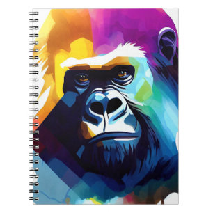 Gorilla Ape Wilde Natuur Dierlijke Kleur Kunst Sch Notitieboek